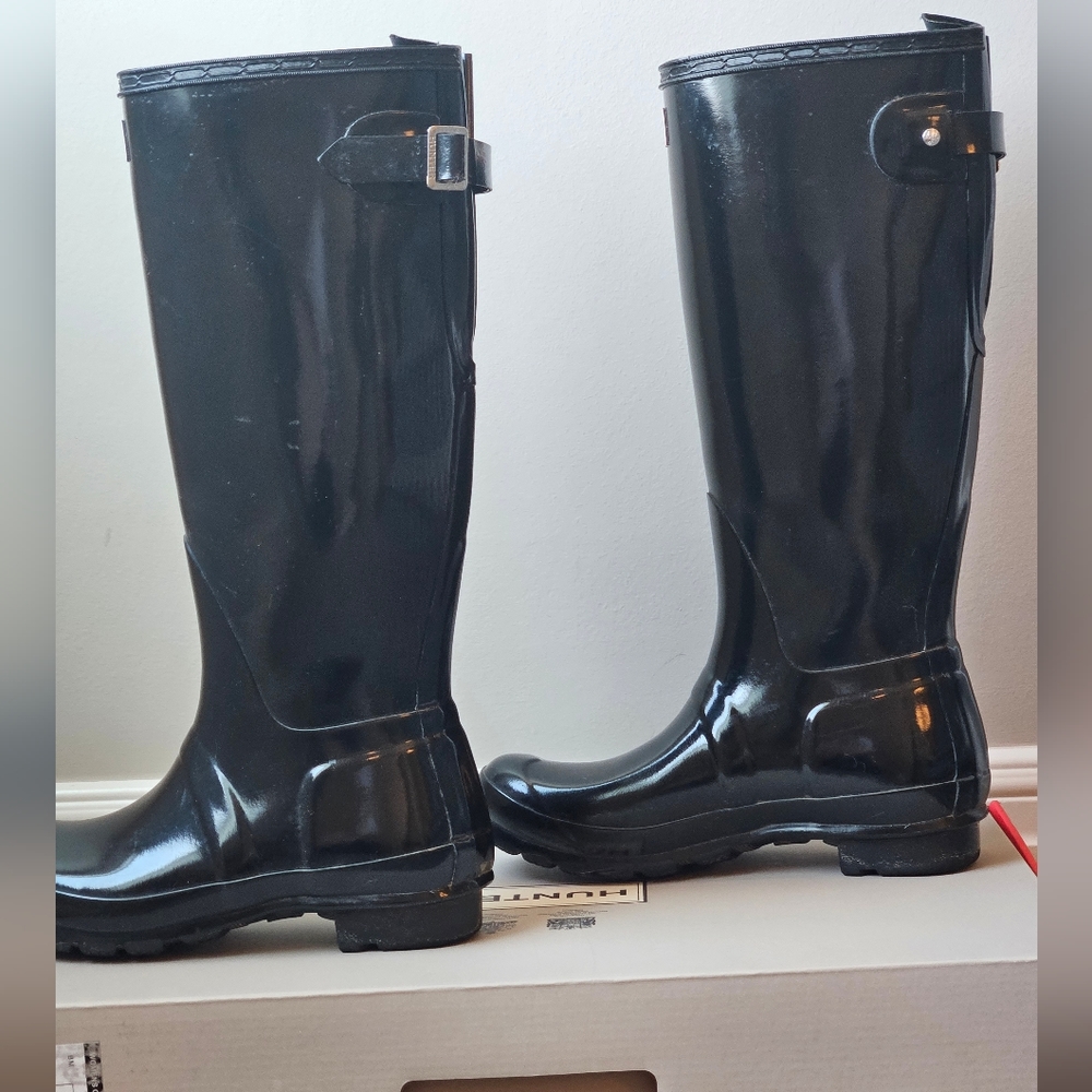 Adjustable Back Gloss Waterproof Rain Boot - image 8